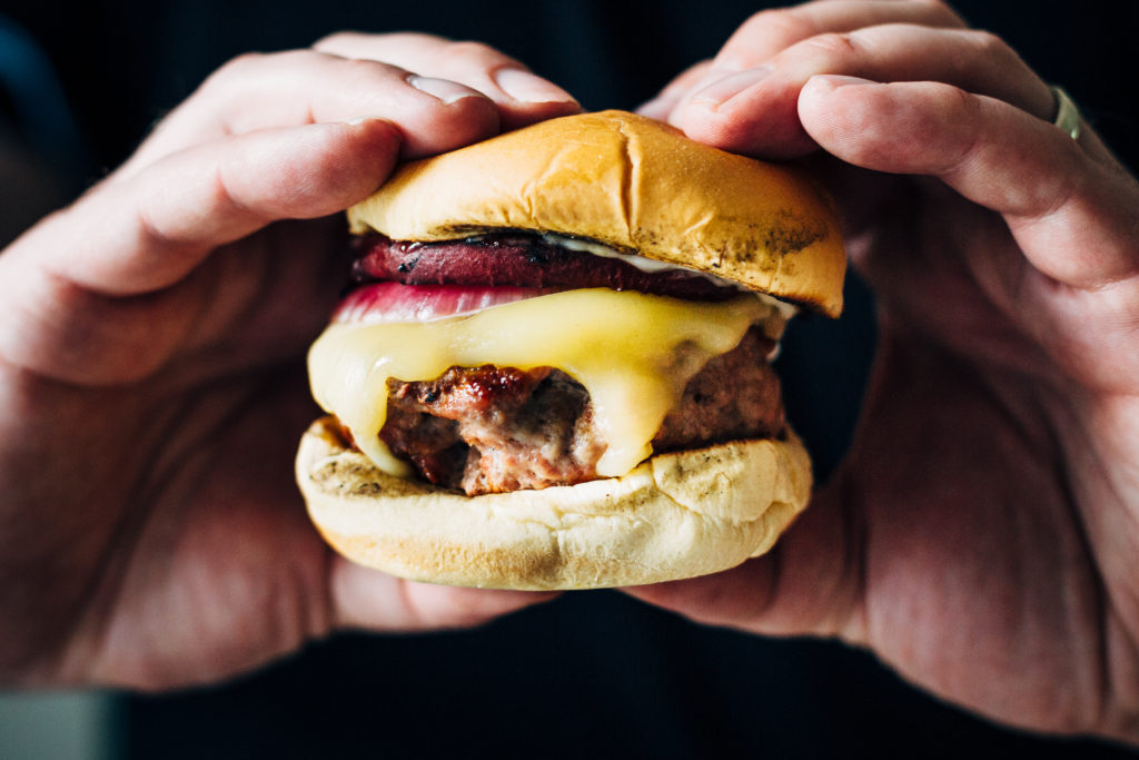 Pork Burgers with Nectarines and Emmi Raclette