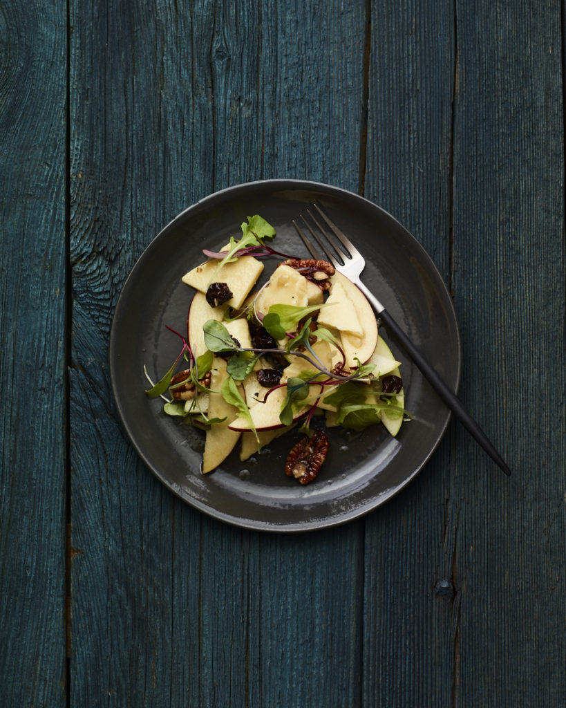 Mustard Greens Salad with Pecans, Apple & Le Gruyère® Emmi USA