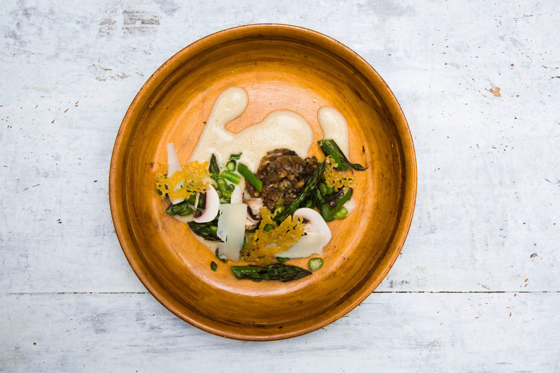 Asparagus and Le Gruyère® Salad with Caramelized Onion Sabayon - Emmi USA