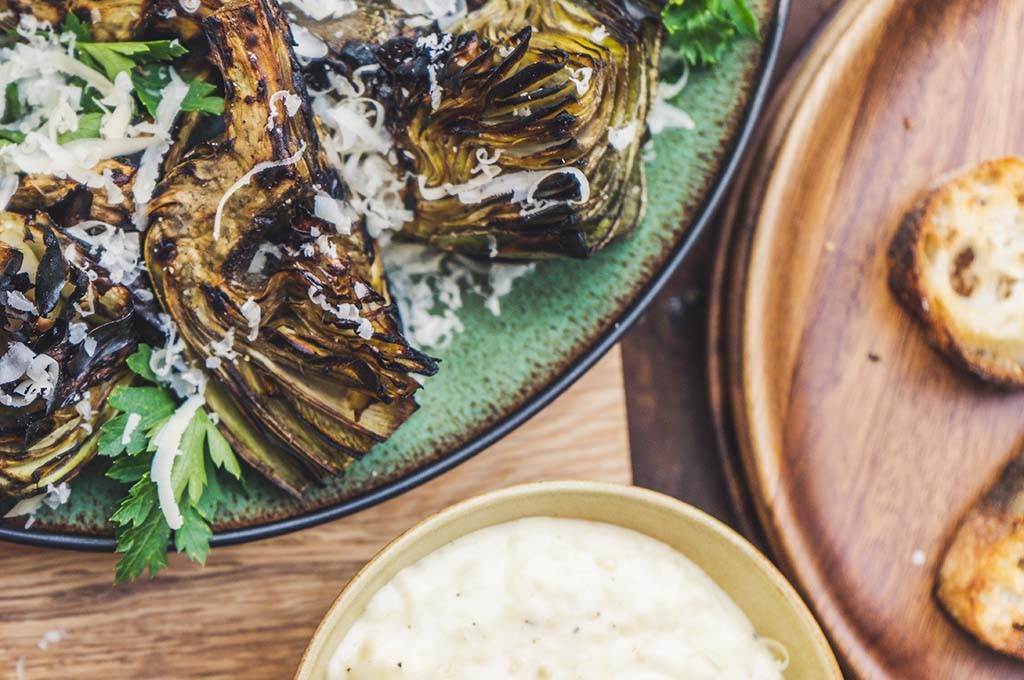 Grilled Artichokes with Gruyère Aioli - Emmi USA