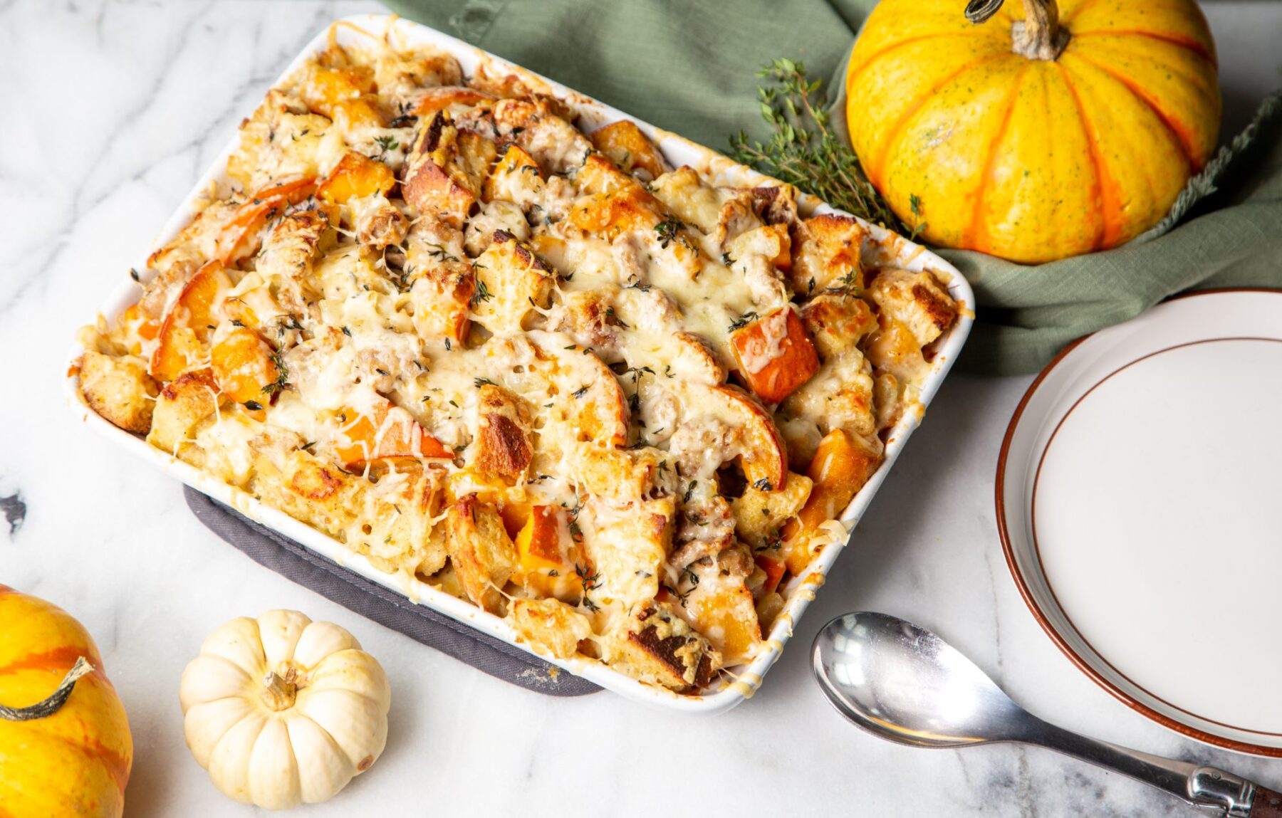 Pumpkin Stuffing with Maple Sausage and Gruyère - Emmi USA